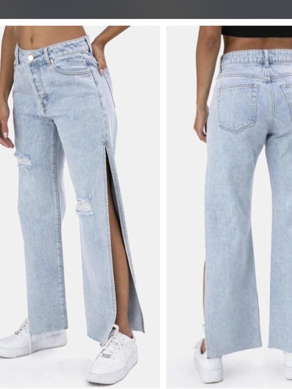 Adika Bernisse Distressed Side Slit Jeans Size Small